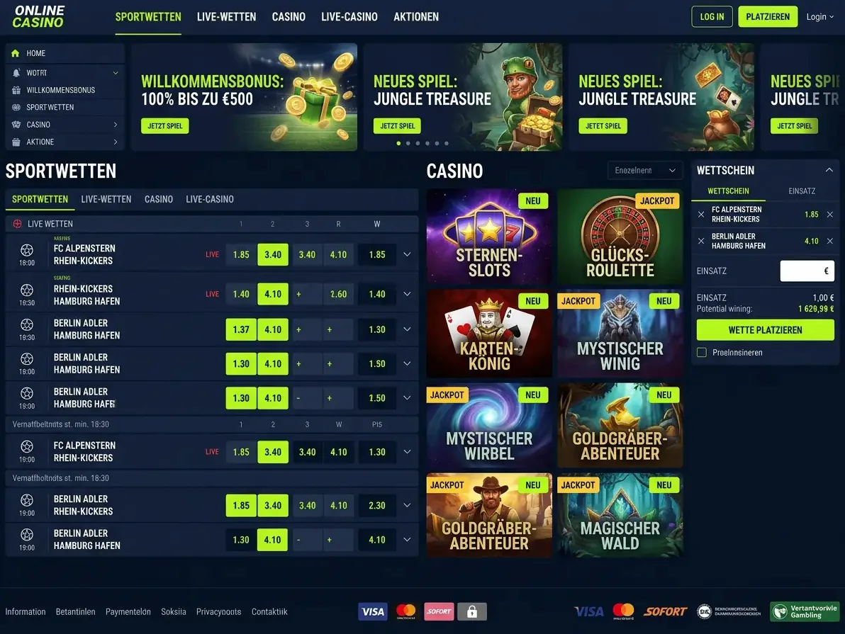 Startseite von Richard mit Spielen und Aktionen
